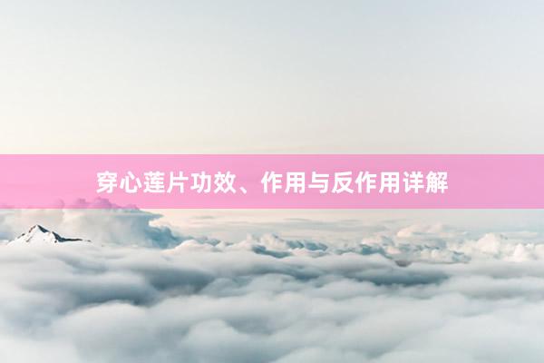 穿心莲片功效、作用与反作用详解